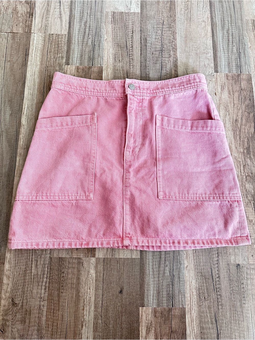 Madewell Pink Denim Pocket Mini Skirt